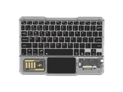Teclado inalámbrico luminoso con panel táctil recargable y Bluetooth para teléfono, PC, tableta y juegos, negro Everley891