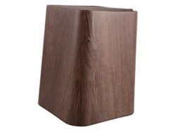 Cubo de basura Slowmoose con aspecto de madera, tapa abatible, compacto.