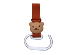 Gancho Para Cochecito De Bebé, Oso De Dibujos Animados, Multifuncional, Accesorio Portátil, Marrón.
