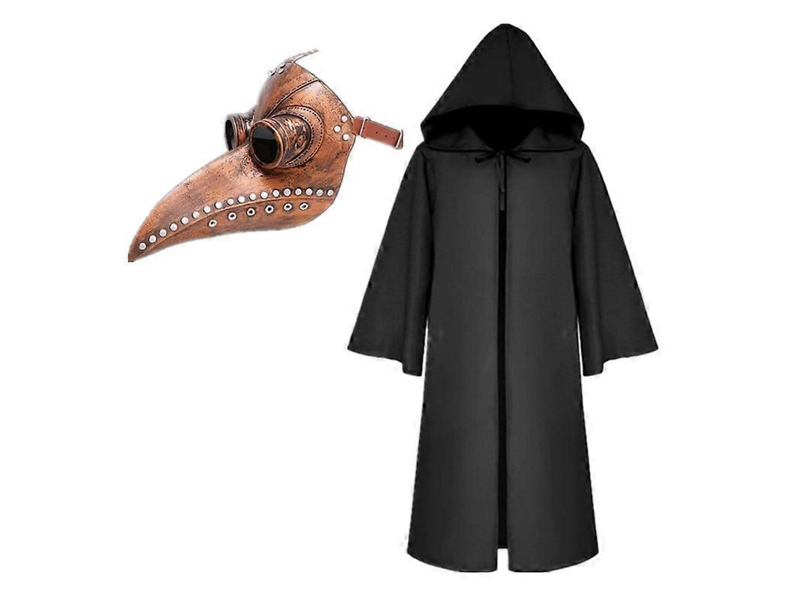 Disfraz de médico de la peste con capucha y máscara de pico largo para Halloween y cosplay para adultos y niños 05 Adulto L