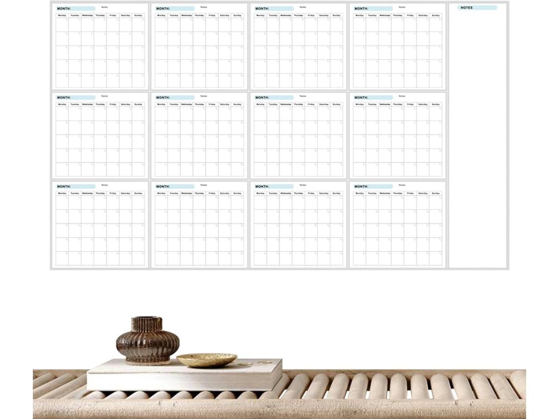 Calendario De Pared Borrable, Pizarra Extragrande, Planificador De Pared Reutilizable De 89 X 147 Cm