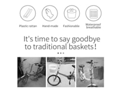 Cesta De Rattan Para Bicicleta Niños Cesta De Compra Impermeable Cesta Carro Patinete