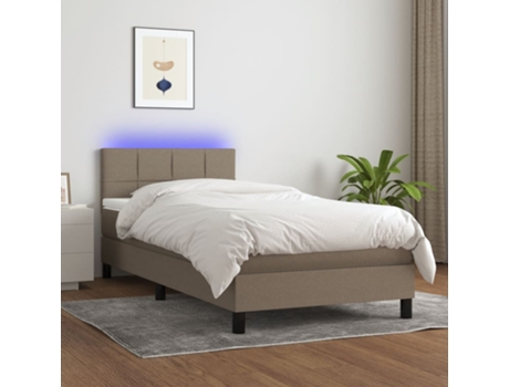 Cama con somier VIDAXL (Gris - Tela - 193 x 90 x 88 cm)