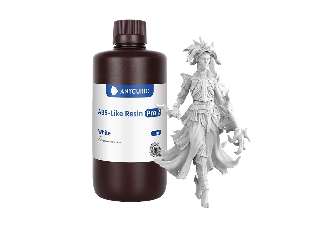 Resina 3D de curado rápido UV, alta precisión, ABS Pro2 blanco - 5 kg