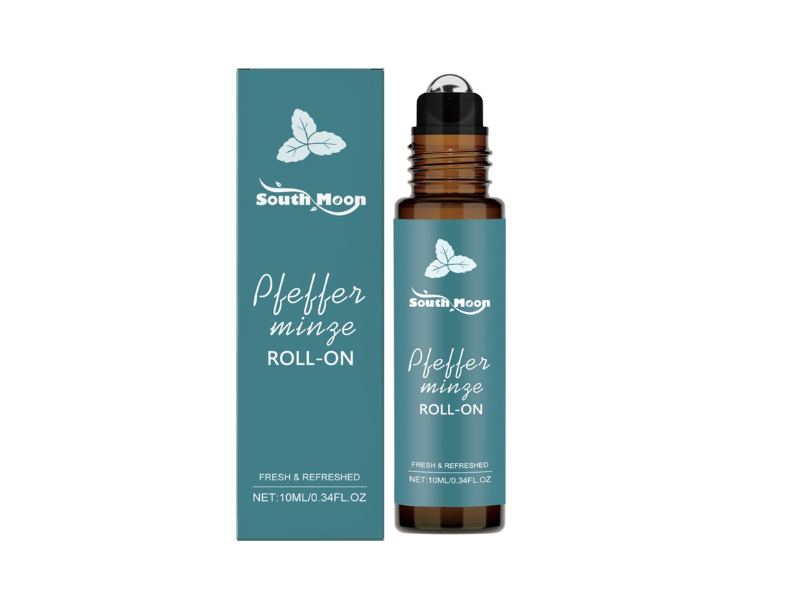 Aceite esencial de menta en roll-on con fragancia natural.