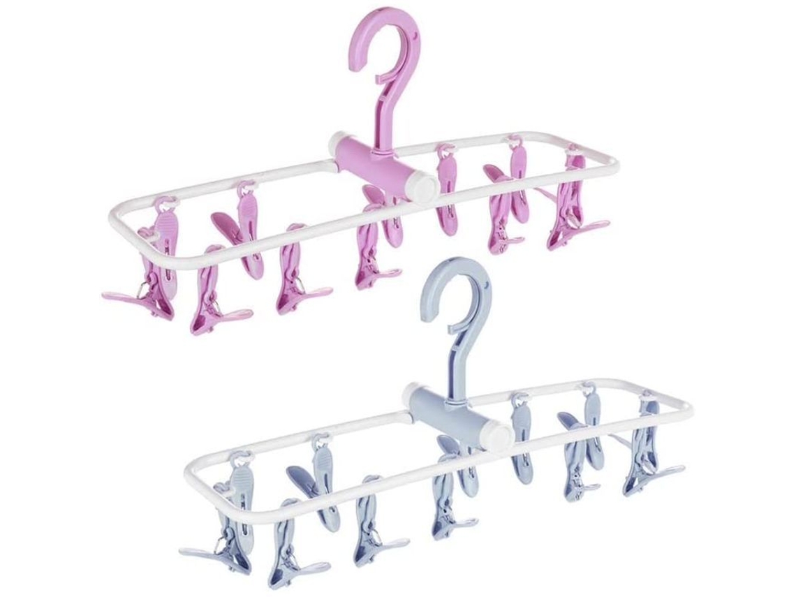 Perchero Plegable Portátil Con 12 Ganchos Para Calcetines, Ropa Interior Y Toallas, Perfecto Para Viajar.