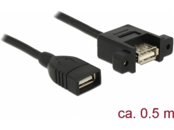 Cable USB DELOCK (USB - USB - 50 cm - Negro)