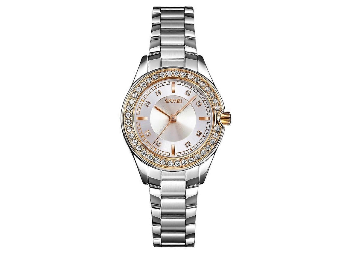 Reloj elegante Skmei 1534 con correa de acero de cuarzo resistente al agua e incrustaciones de diamantes Hengrongshen
