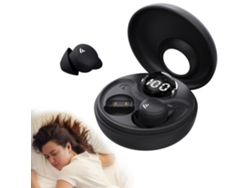 Auriculares negros con clips laterales invisibles, sin Bluetooth, con cancelación de ruido.