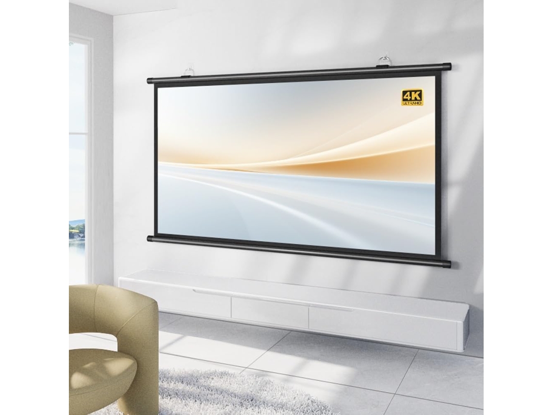 Pantalla De Proyección De Pared De 40", 50" Y 60" Para Cine En Casa, Manual, 4k, Para Uso Interior Y Exterior