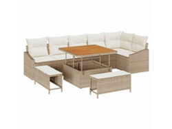 Maison Exclusive - Conjunto De Sofás De Jardín Con Cojín 9 Pcs Beige Poliratán