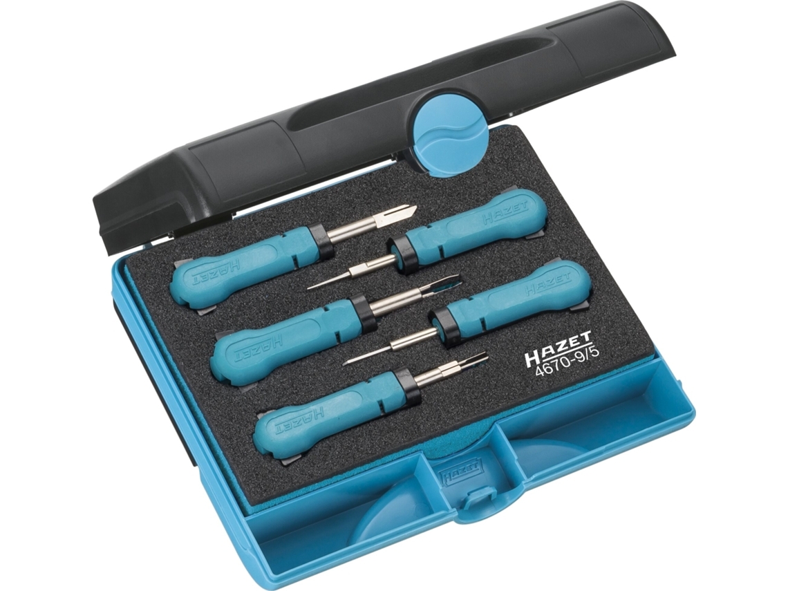 HAZET 4670-9/5 Surtido de Herramientas Expulsoras de Cables: 185 Mm X 153 Mm X 52 Mm Número de Herramientas: 5