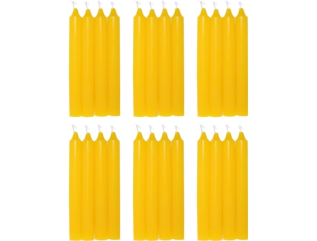 COM-FORT HOUSE- Vela de mesa Amarilla - Pack velas - Velas Decorativas Sin Perfume - Velas para tu Hogar COM-FORT HOUSE