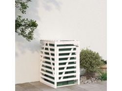 Cobertizo Para Cubos De Basura Madera Pino Blanco 84x90x128,5cm