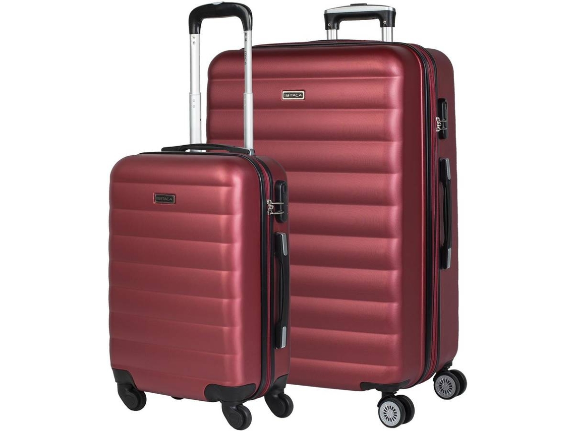 Conjunto de 2 Maletas ITACA 71217 Dura 4 Ruedas Rojo (135 L)