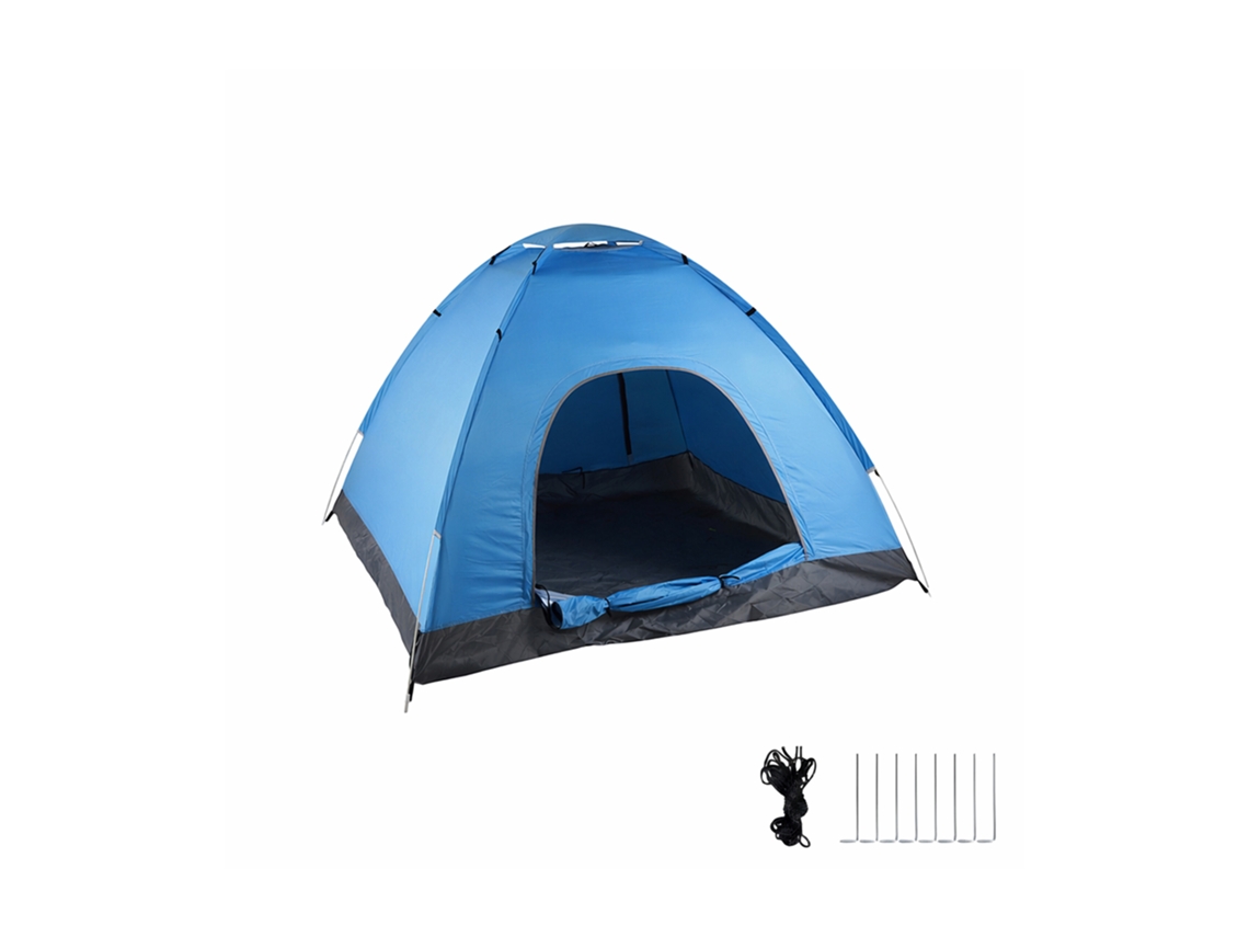 Relaxdays Tienda Pop-up Playa, 2-3 Personas, Compacto, Protección Uv 50+, 135 X 200 X 200 Cm, Azul