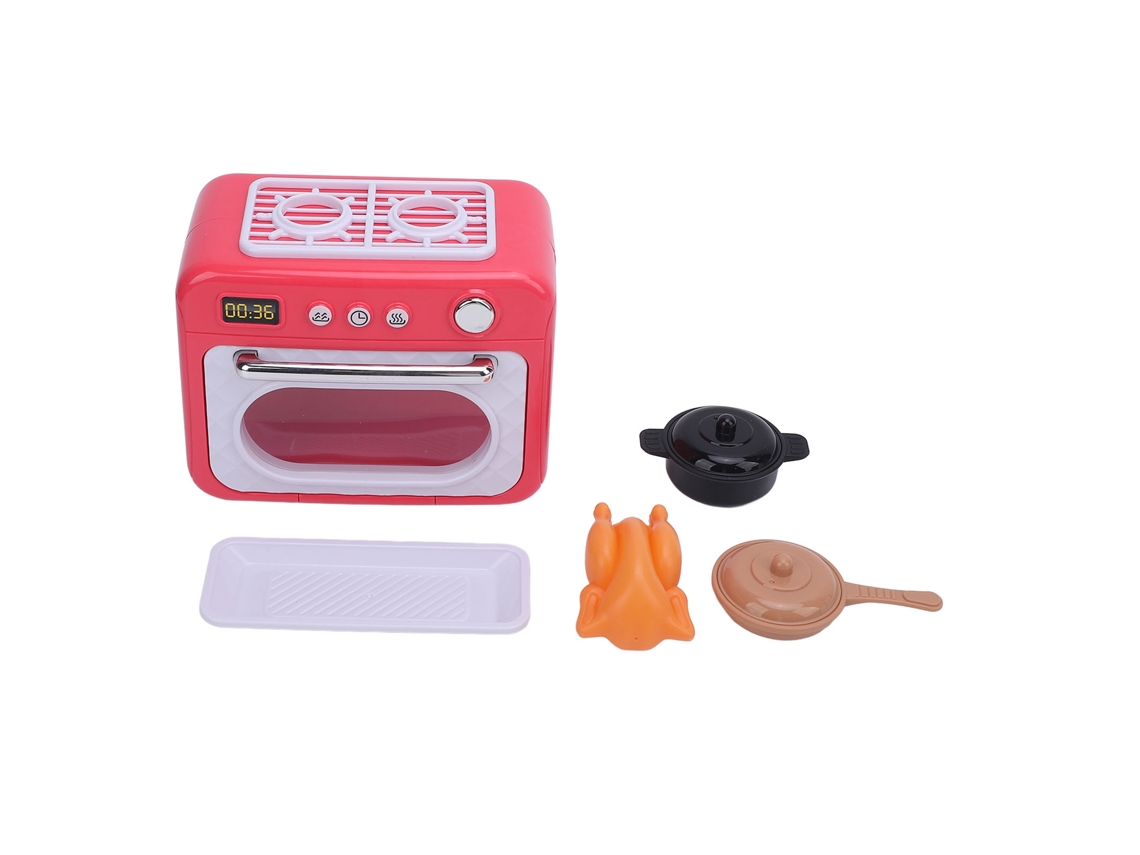 Mali brinquedo de Micro ondas para Crianças com Mesa Giratória e Botões Simulados Playset de Cozinha