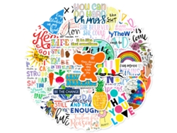 100 pegatinas inspiradoras y lindas con palabras en idiomas para bricolaje NEVEANCE