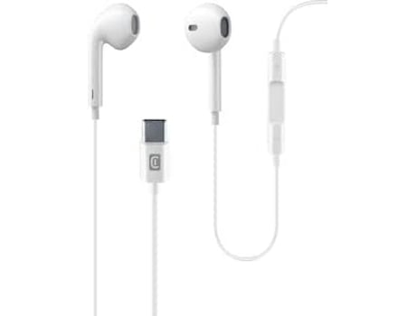 Auriculares Con Cable CELLULARLINE Cellularline Usb Tipo C Estéreo Con Cable Y Micrófono Blanco