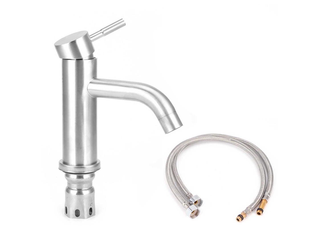 Grifo de acero inoxidable G1/2 con manija redonda para cocina y baño