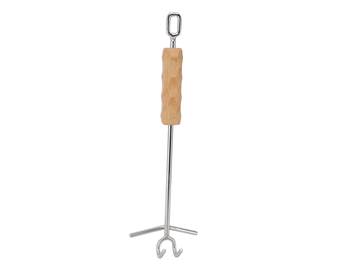 Herramienta Para Levantar La Tapa De Una Olla De Hierro Fundido Con Doble Gancho, Acero Inoxidable, 36 Cm.