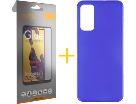 Kit Funda + Protector de Pantalla Huawei P Smart 2021 SKYHE Liso Azul
