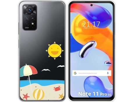 Carcasa Xiaomi Redmi Note 11 Pro TUMUNDOSMARTPHONE Dibujos Transparente Playa Multicolor