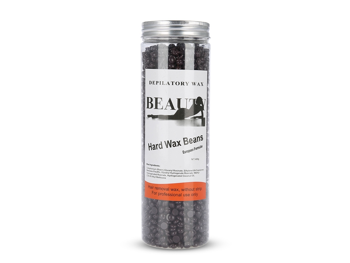 Cera Dura Para Depilar 400g/botella Pellets De Cera De Abeja Para Cuerpo Y Brazos Tipo Café