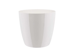 Jarrón redondo Brussels Diamond de 25 cm, color blanco Elho