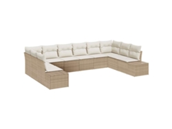 Maison Exclusive - Conjunto De Sofás De Jardín Con Cojín 10 Pcs Beige Y Crema