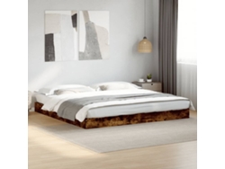 Estructura De Cama Sin Colchón Roble Ahumado 180x200 Cm