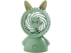 Mini Ventilador Portátil Recargable Por Usb Con Forma De Conejo De Dibujos Animados Que Se Ilumina (verde, 1 Unidad)