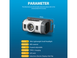 Linterna Frontal Led Recargable Con Sensor De Movimiento, 8 Modos, Luz Roja Y Azul, Con Clip Para Acampar.