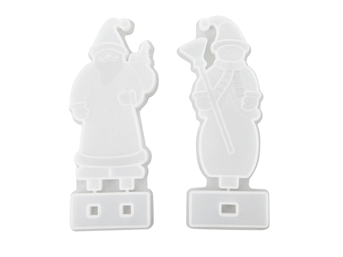 2 Moldes De Silicone Para Boneco De Neve Natal Resistente Ao Calor Para Doces E Bolo