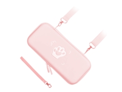 Estuche De Transporte Protector Resistente Con Forma De Patita De Gato Lindo Para Switch Con Correa De Hombro Y Cuerda De Mano
