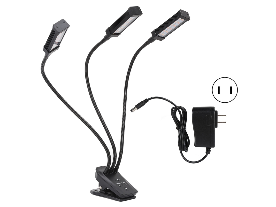Lámpara Led De Cultivo Con 3 Cabezales Ajustables De 360° Para Plantas Suculentas De Interior. Enchufe Estadounidense.