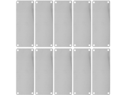 10 Placas De Acero Inoxidable De 80x40 Mm Y 0,5 Mm De Espesor, Con Orificios, Para Señalización.
