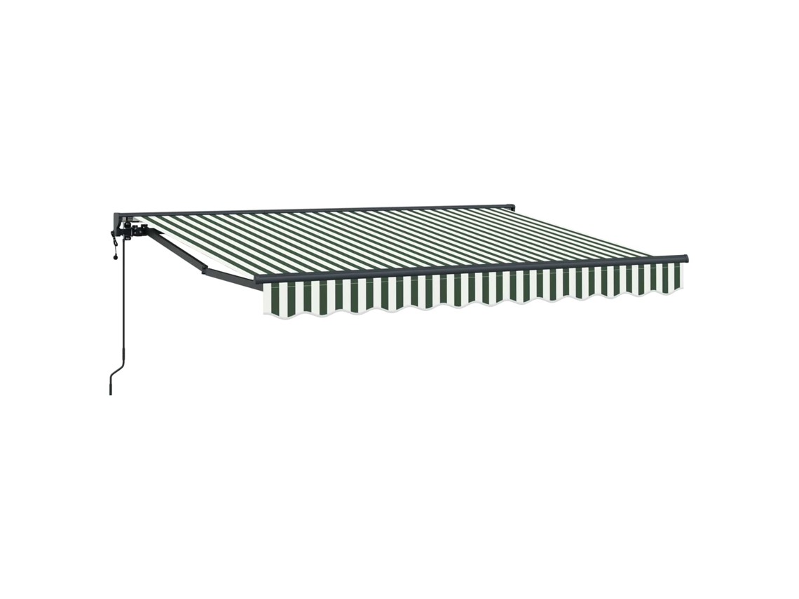 Toldo eléctrico retráctil Vidaxl, verde y blanco, 3 x 2 m
