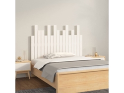 Cabecero De Cama De Pared Madera Maciza Pino Blanco 108x3x80 Cm