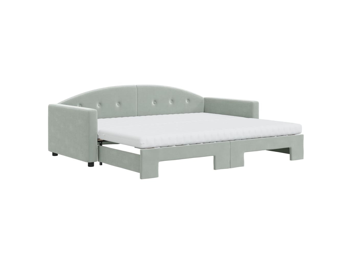 Sofá Cama Nido VIDAXL Gris Terciopelo (90x200 cm)