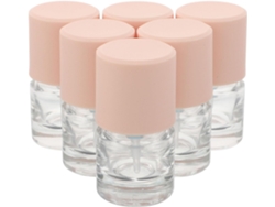 De 6 Frascos De Vidro Transparente Com Bomba Dosadora De 15 Ml, Mini Frascos Recarregáveis Para Base.