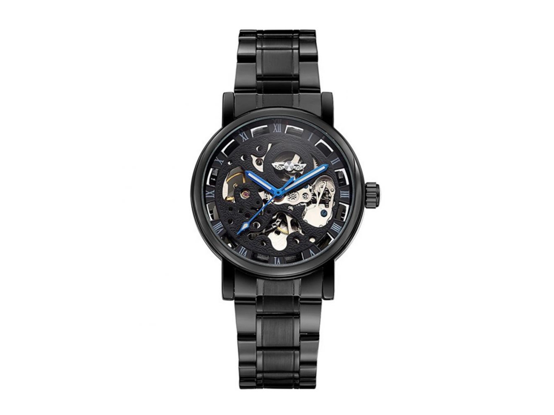 Reloj Automático Mecánico Hombre De Acero Inoxidable Con Correa Hueca (negro)