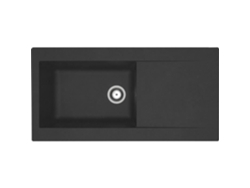 STRADOUR Pia de resina embutida Lierra 1000x500mm 1 tigela grande - Preto - Fabricação francesa