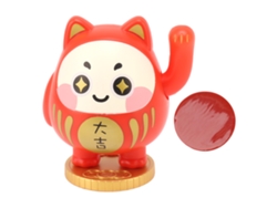 Gato Baok-cat solar de la suerte con mano móvil, figura decorativa roja para coche, hogar, restaurante, cafetería.