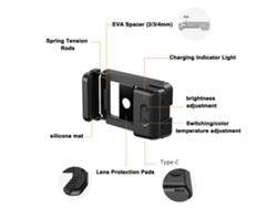 Kit De Lente Macro 4k Con Luz De Relleno Universal De 50-90 Mm Con Clip Para Teléfonos Móviles.