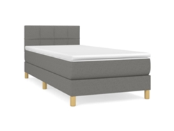 Maison Exclusive - Cama Box Spring Con Colchón Tela Gris Oscuro 80x200 Cm