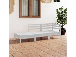 Conjunto de salón de jardín de 3 piezas de pino macizo blanco Dkd Home Decor