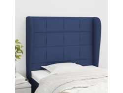 Cabecero Con Orejas De Tela Azul 93x23x118/128 Cm