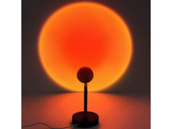 Lámpara De Proyección Con Efecto Atardecer, Luz Led Romántica Con Rotación De 180°, Usb De 5 V, Color Rojo Atardecer.