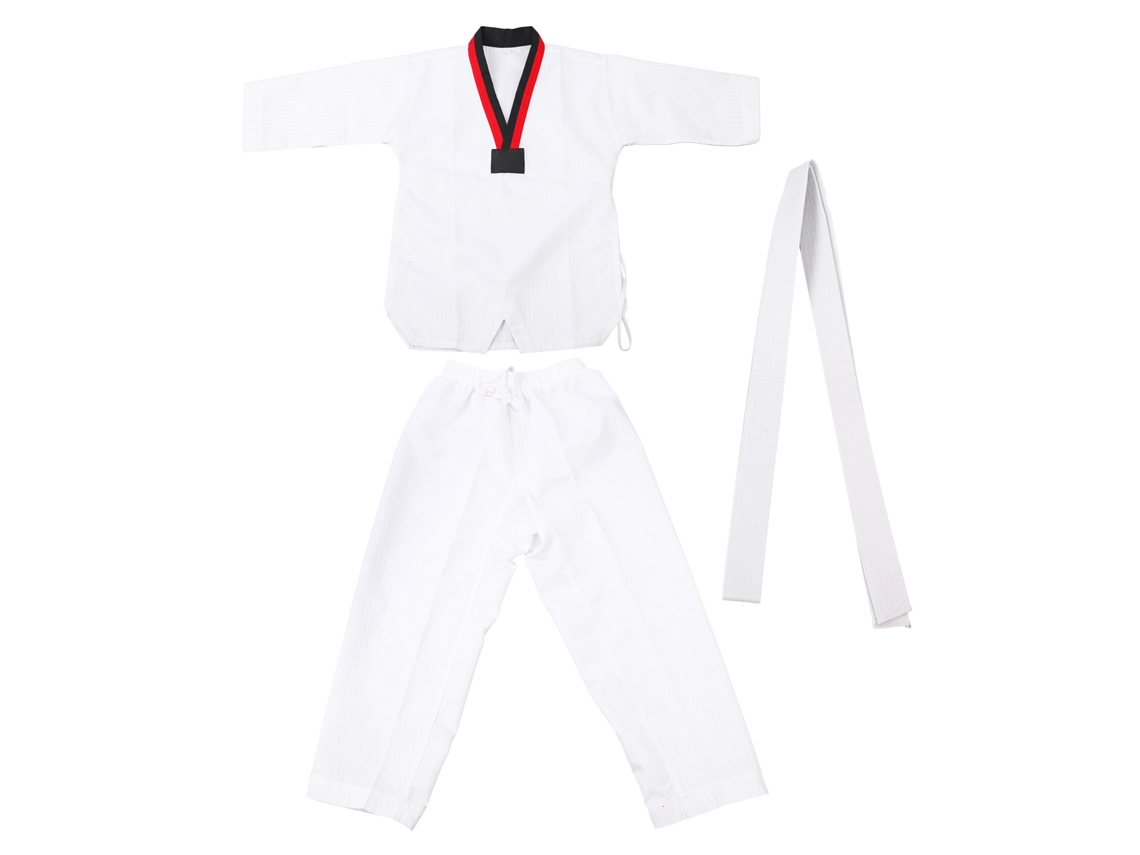 Uniforme De Taekwondo Rayado Poliéster Algodón Con Cinturón Para Deportistas Principiantes Entrenamiento M